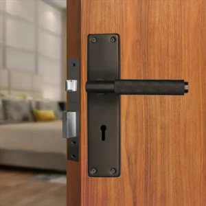 Tinch 130 Ky Black Mortise Door Handle Lock Matte Finish